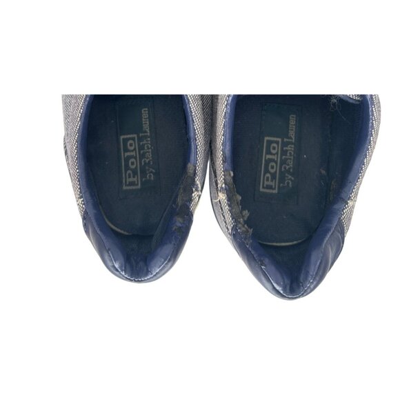 Polo Ralph Lauren Fenton Low Top Sneakers Men’s 11D Gray Canvas Navy‎ Trim - Picture 6 of 7